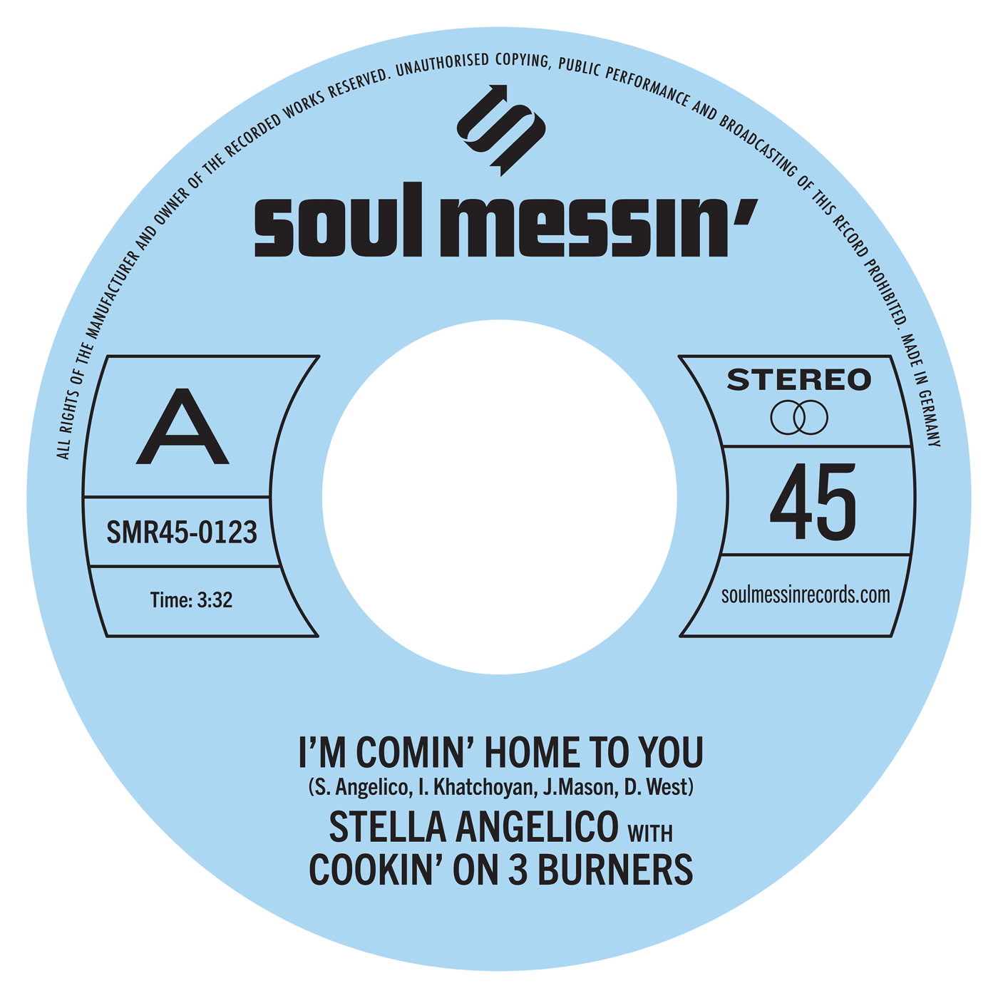 Cookin' On 3 Burners – I'm Comin' Home To You b/w Whole Woman (feat. Stella Angelico) (Soul Messin' Records)